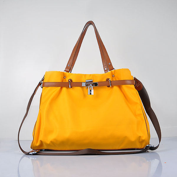 H80668 Hermes 2012 impermeabile spalla in tessuto sacchetto giallo